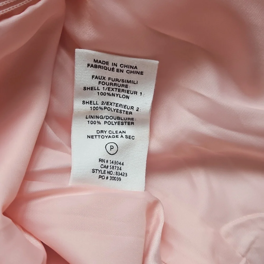 Avec Les Filles Women's Pink Feather Vest Sleeveless Back Zip Jewel Neckline L - Picture 4 of 4